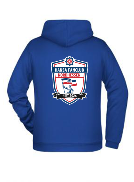 Hoody "Hansa Fanclub Nordhessen" - royalblau - Brustlogo & gr. Rückenlogo